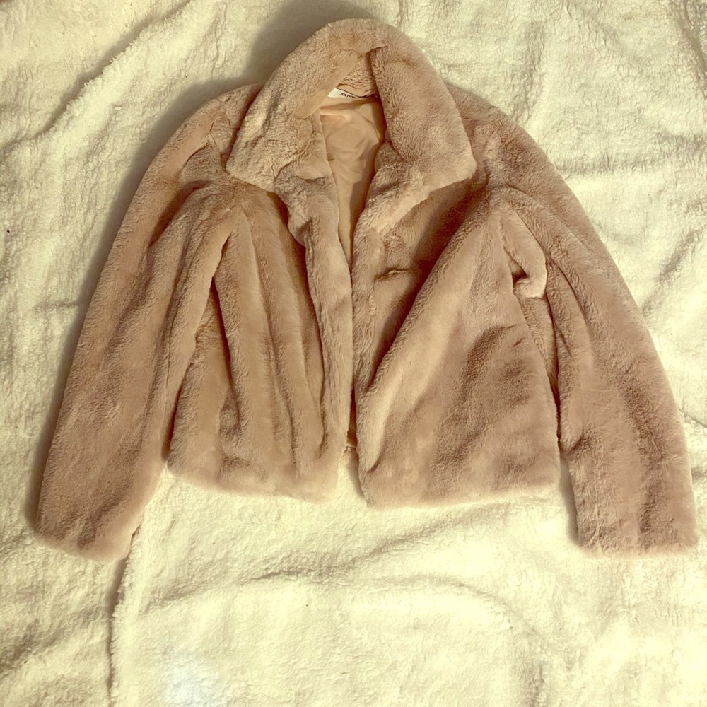 XS Pink Faux Fur Jacket
